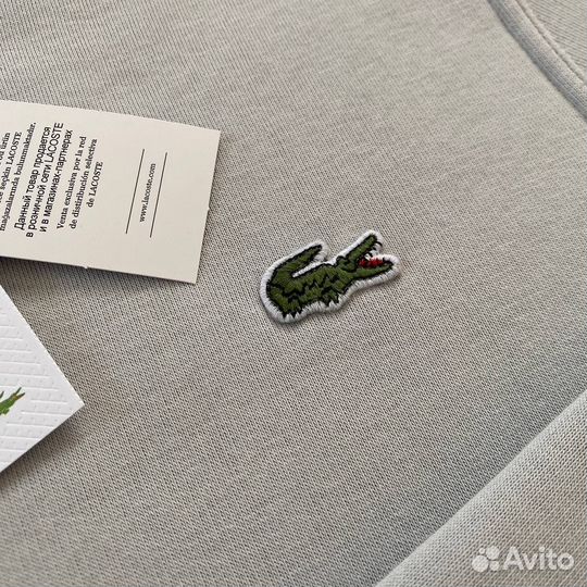 Свитшот lacoste серый с начесом