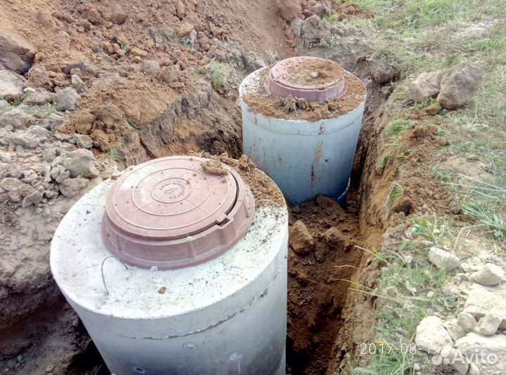 Септик из бетонных колец под ключ с установкой