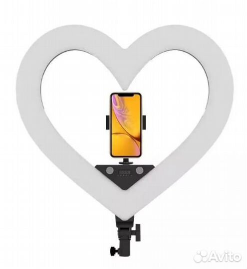 Многоцветная кольцевая LED лампа в форме сердца с