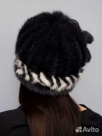 Новая натуральная меховая шапка Норка/Шерсть