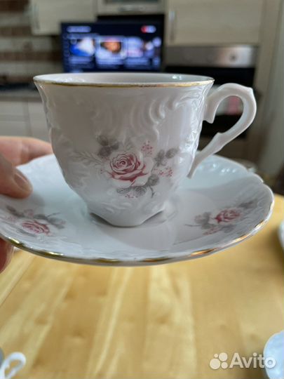 Чашки кофейные с блюдцами Cmielow