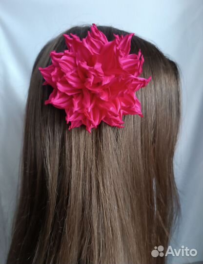 Заколка, брошь цветок Георгин 10,5 см