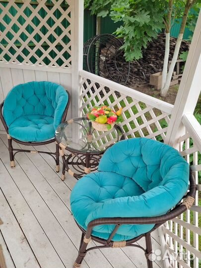 Садовый комплект мебели из полиротанга на дачу