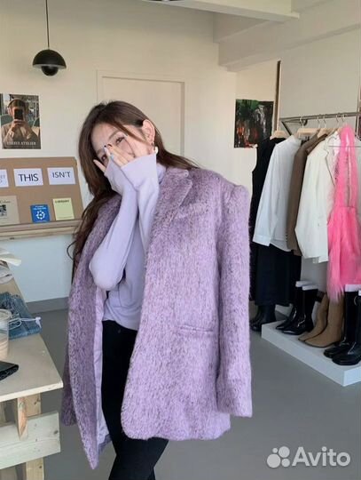 Пиджак пальто лавандовый