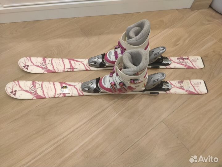 Горные лыжи детские 100 комплект с ботинками