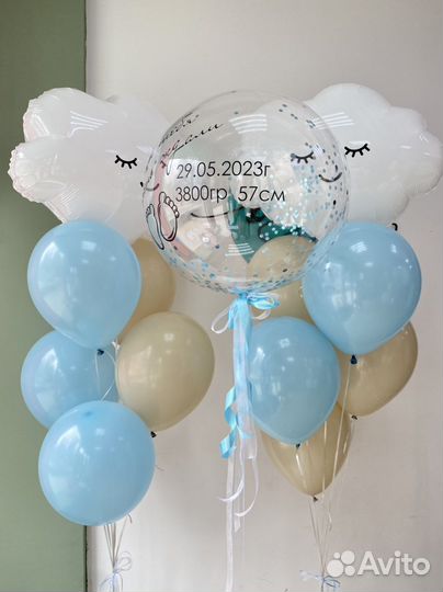 Воздушные шары на выписку из роддома, Гелиевые шар