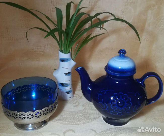 Чайники кобальт, молочники, предметы СССР