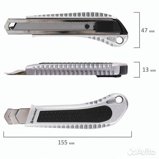Нож канцелярский 18 мм Brauberg металлический