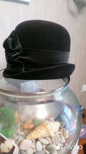 Шляпа женская чёрная шерсть