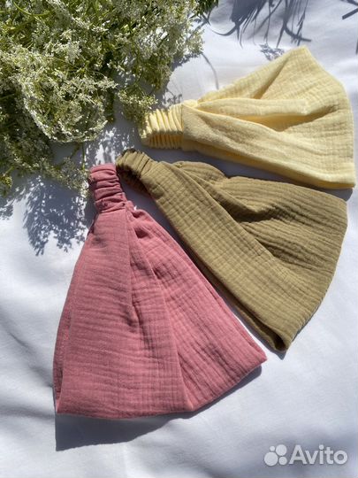 Косынки и повязки из муслина. Есть в Наличии