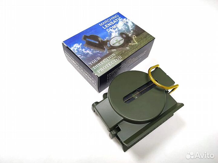 Компас туристический складной с зеркалом и струной