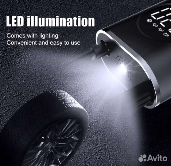 Портативный мини насос компрессор для колес новый