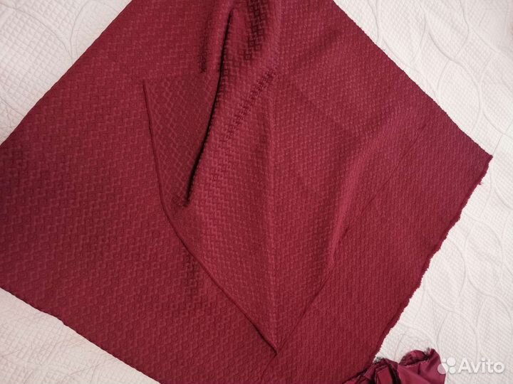 Ткань для шитья жаккард бордовый 145*145