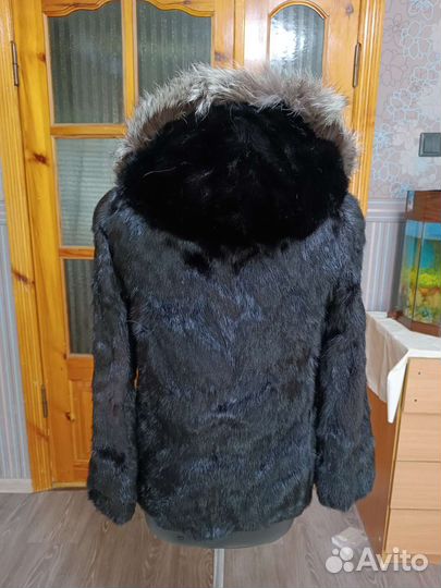 Шуба норковая с капюшоном