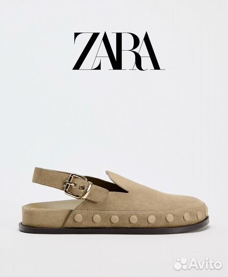 Новинка клоги zara из натуральной замши