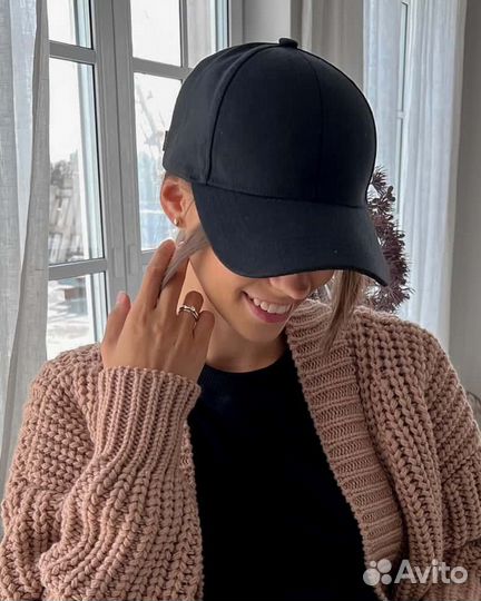 Бейсболка женская мужская черная