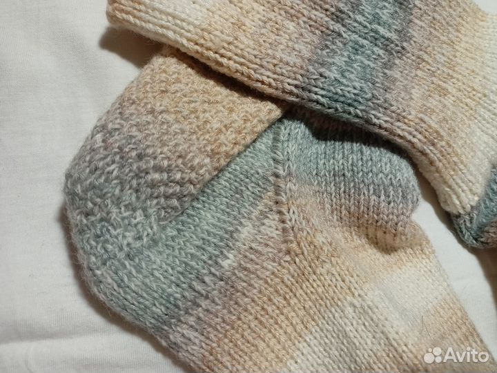 Вязаные шерстяные носки размер 36-38 ручной работы
