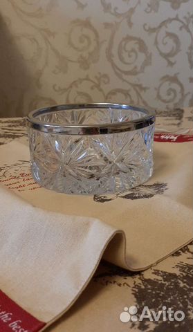 Салатник/ конфетница хрустальный с ободком