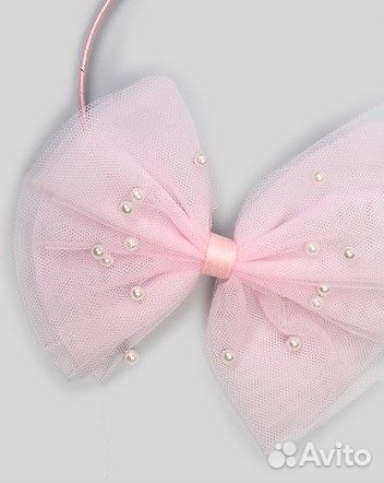 Ободок Orsolini розовый с бусинами