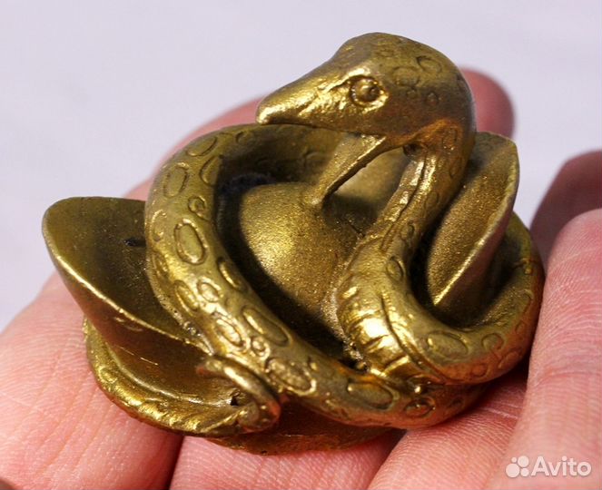 Змея на Чаше - Китайская статуэтка из Бронзы ru*73