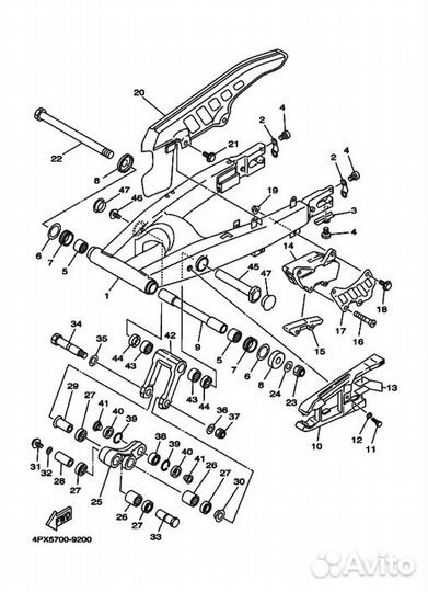 Втулка прогрессии капролон Yamaha TT250R