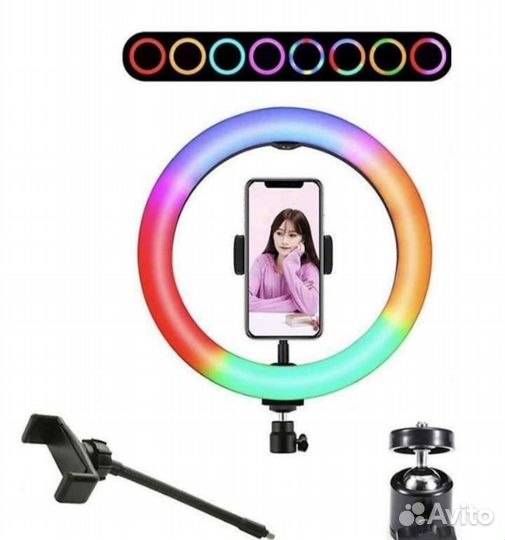 Кольцевая лампа MJ 33 RGB со штативом