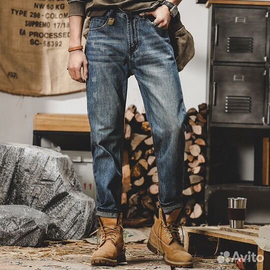 Джинсы сэлвидж в ретро стиле