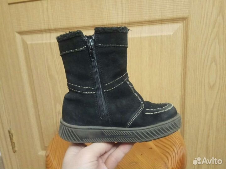 Сапоги замшевые на овчине.Зима р.25