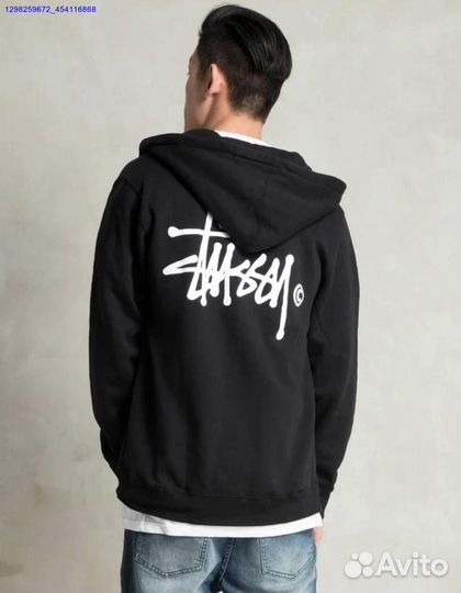 Зип худи Stussy чёрное (Арт.62634)