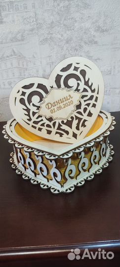 Шкатулка в виде сердечка