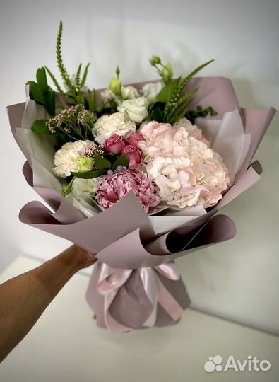 Сборный букет (гортензия,пион,гвоздика,эустома)