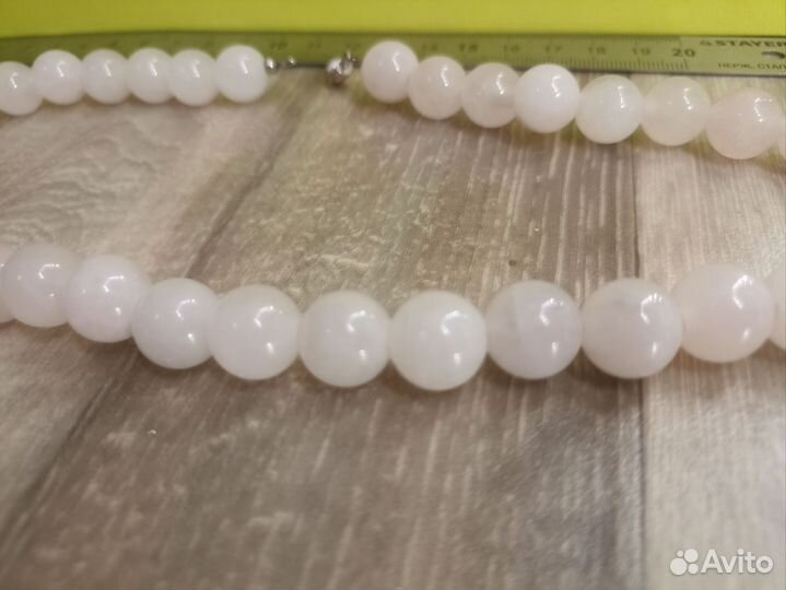 Бусы ожерелье колье розовый кварц СССР