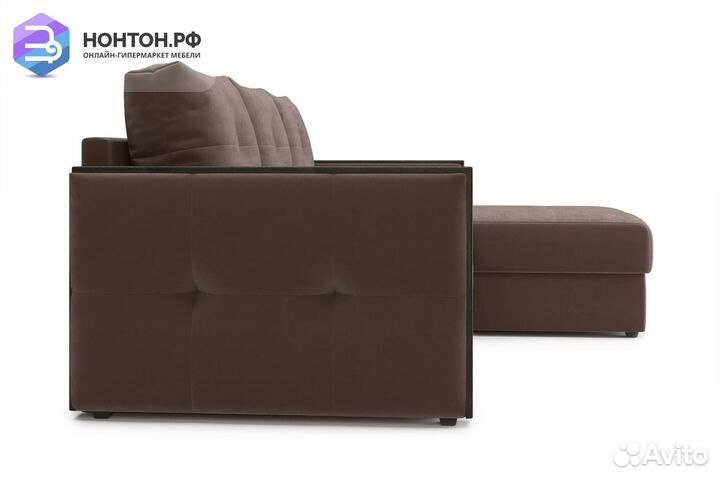 Диван угловой дельфин Инсайд коричневый