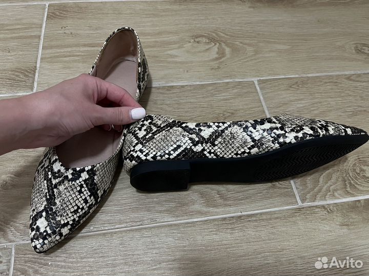 Балетки женские с узким носом 36-37р