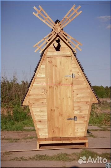 Дачный туалет деревянный SKU006