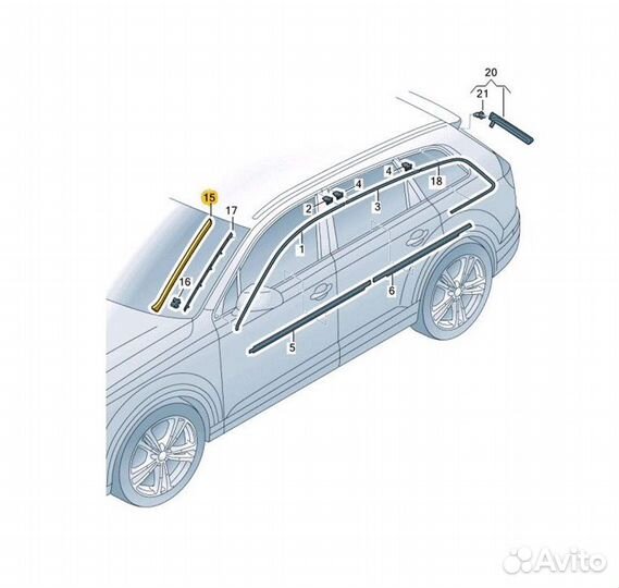 Водосток лобового стекла передний левый Audi Q7