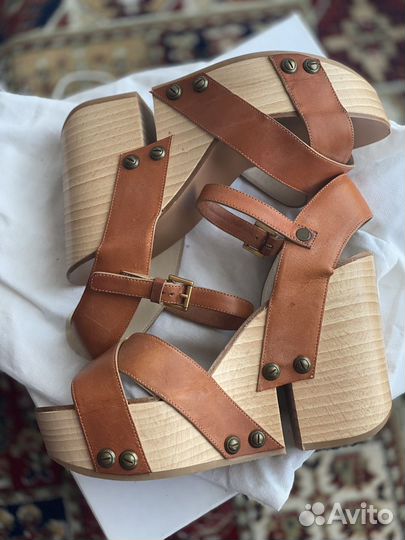 Chloé Crisscross Platform Wedge Sandals
