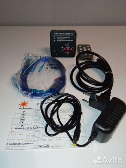 Тринокулярный микроскоп с камерой 38 Мп