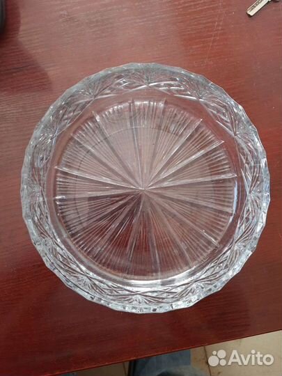 Большая хрустальная ваза для фруктов