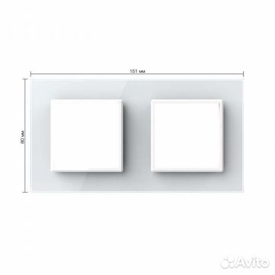 Стеклянные рамки livolo для 2-х и 3-х модулей