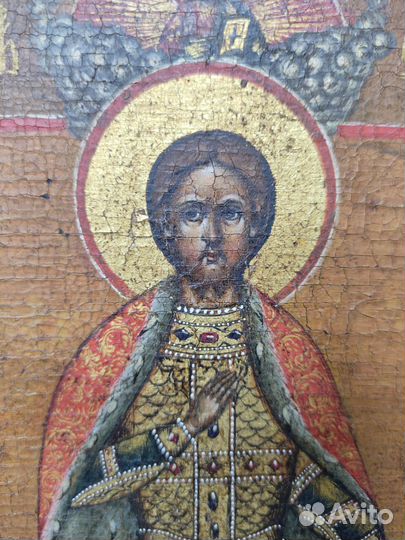 Старинная икона св князя Александр Невский