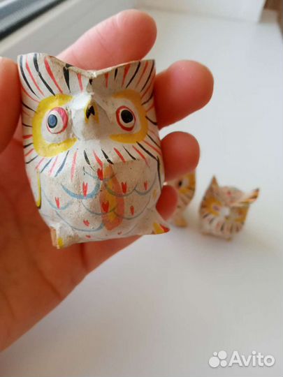 Совы фигурки деревянные