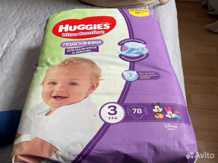 Подгузники huggies ultra comfort 3 78 штук