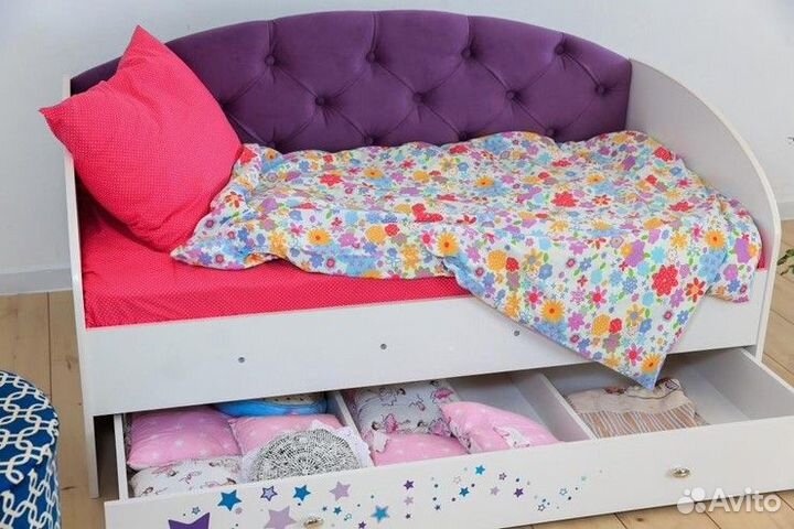 Детская кровать Звездочка Фиолетовый/Пуговицы