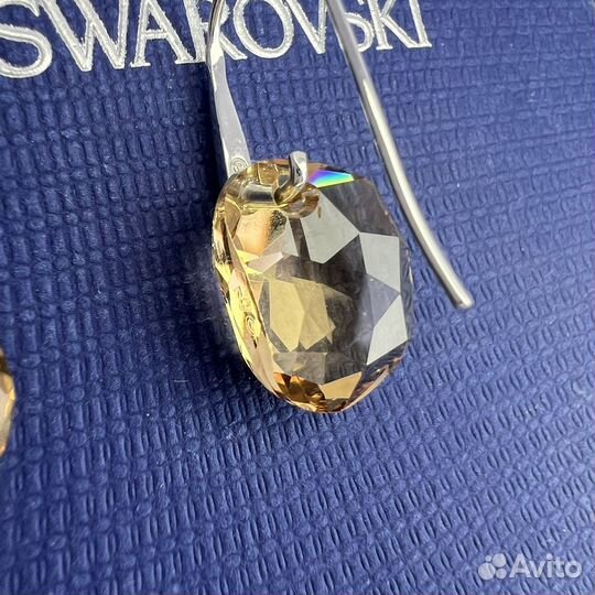 Серьги Swarovski Galet шампань