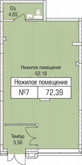 Продам офисное помещение, 72.39 м²