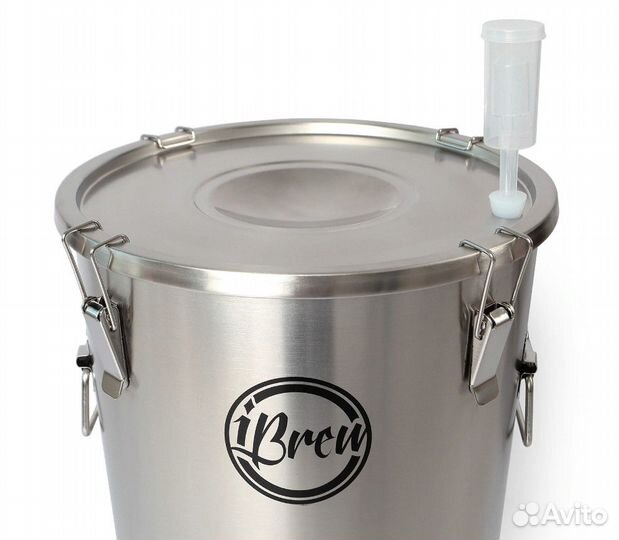 Ферментер Цкт нерж с краном для слива дрожжей,32л