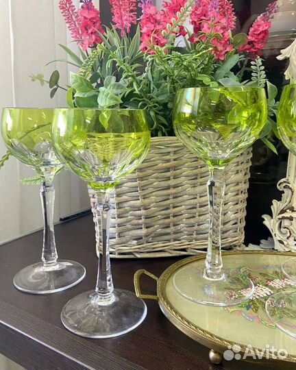 Шикарные фужеры из цветного немецкого хрусталя