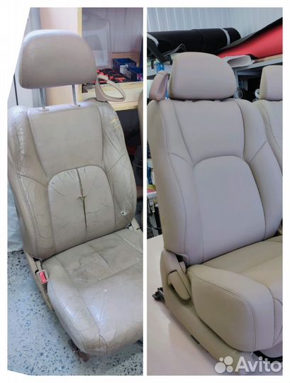 Перетяжка салона автомобиля, сиденье, руль