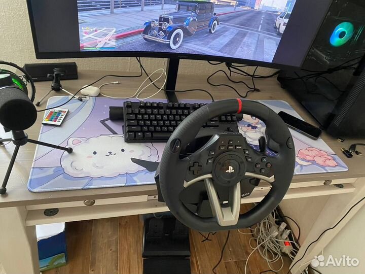 Игровой руль с педалями для ps4 и пк